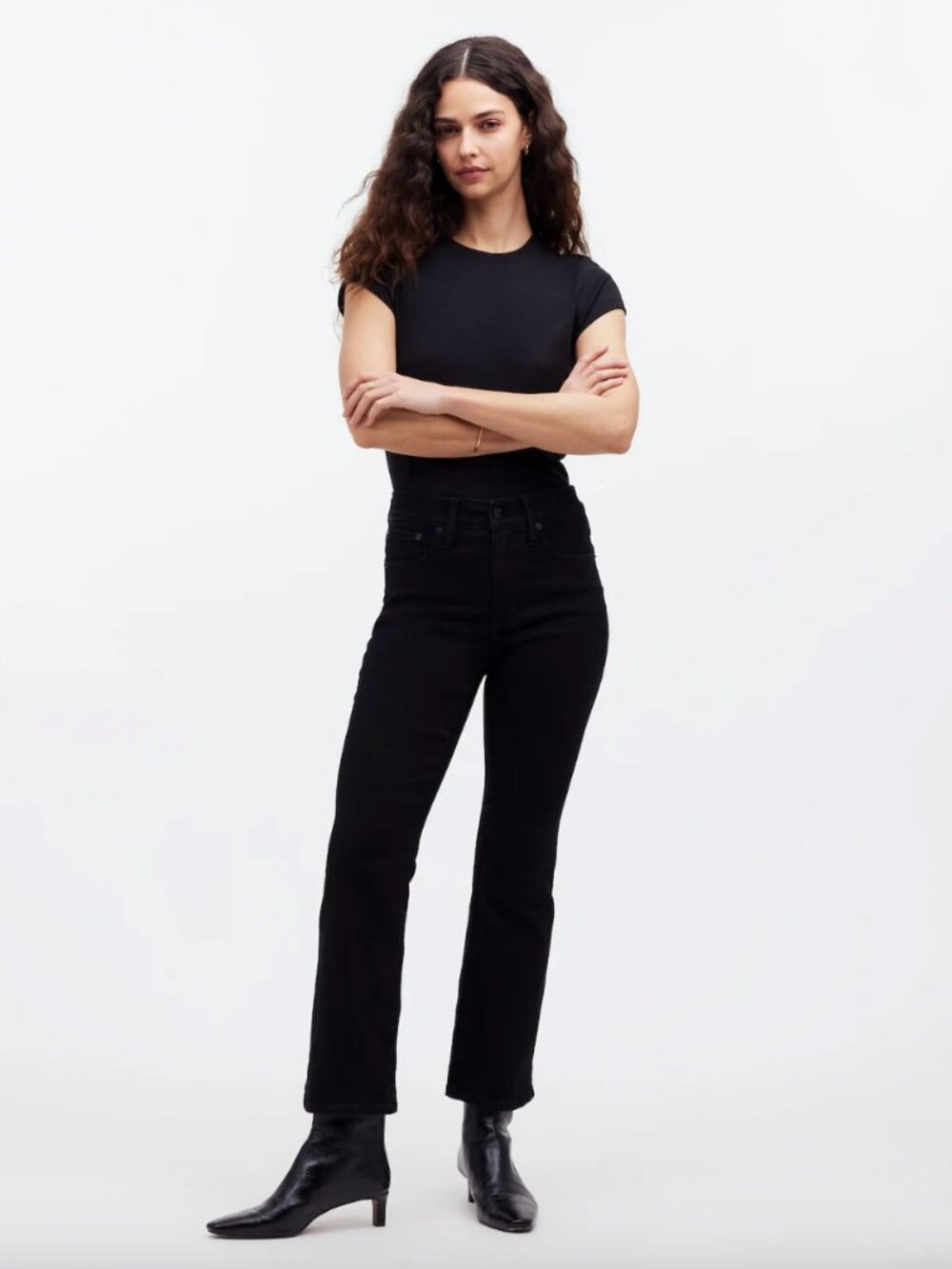 Madewell Black Petite Kick Out Crop Jeans - Like New! 25P